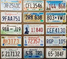 Large lot of 15 old colorful license plates - bulk - many states - low shipping