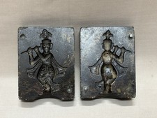 Rare Old Used Black Stone Krishna Design Mold/Mould Die Collectible.