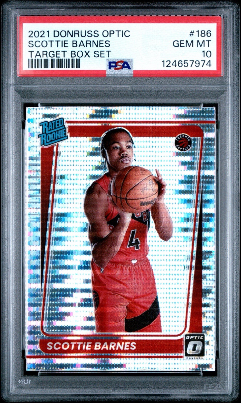 2021-22 Donruss Optic Scottie Barnes Rated Rookie #186 RC Target Box Set PSA 10