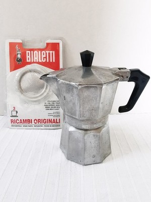 PEZZETTI Italexpress Kaffee Mokka Espressokocher 3 Tassen + Dichtungen + Filter