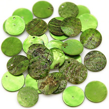 Natural Flat Shell Beads 50Pcs, 15Mm round Coin Charms for Jewelry Making Home D