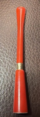 Vintage Art Deco rotes Bakelit Zigarettenetui Intarsien goldfarben Band 4 Zoll