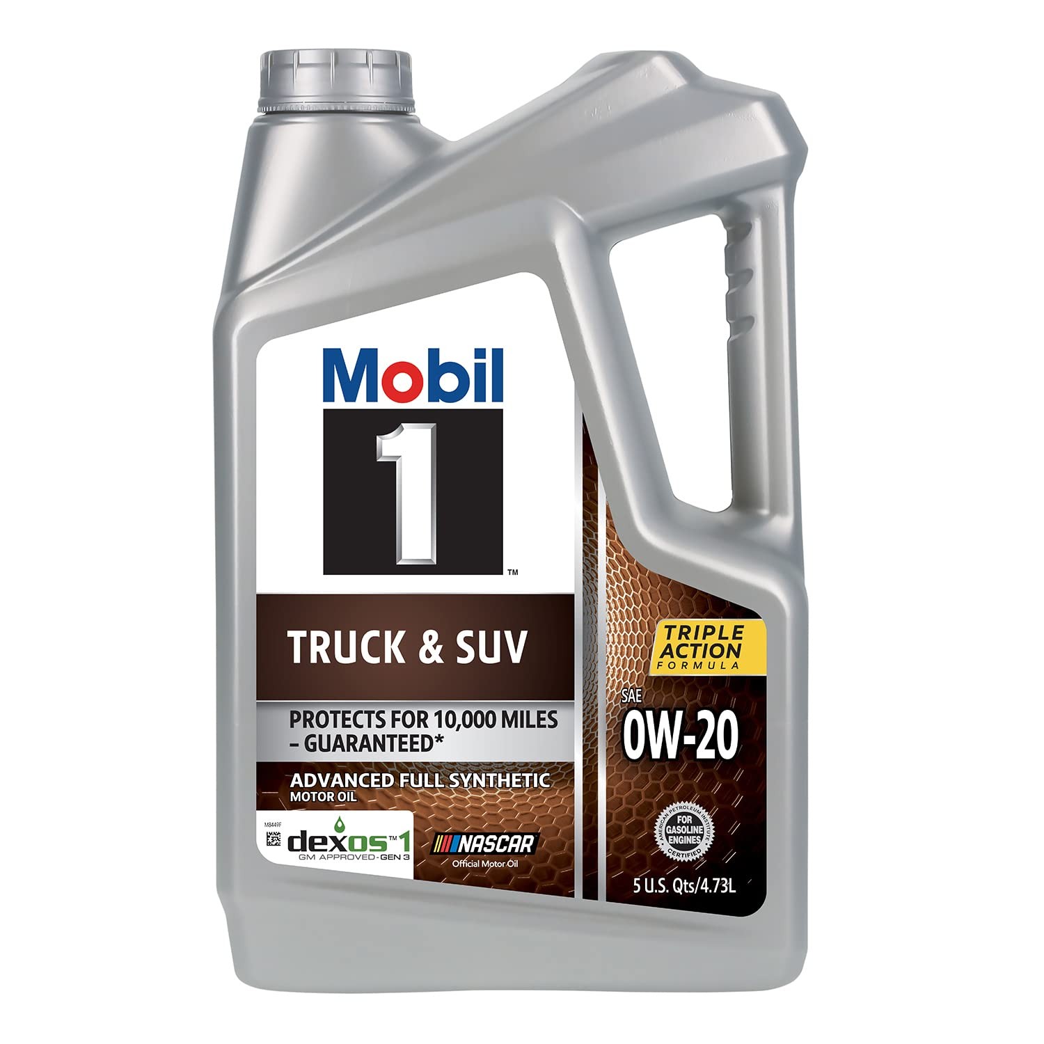 Mobil 1 Truck & SUV Full Synthetic Motor Oil 0W-20, 5 Quart 5 Quart, Gray