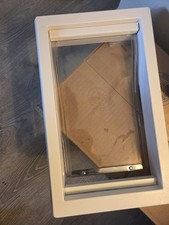 Ideal Pet Products Door Mount Dog Door Medium White Plastic Flap for Pets