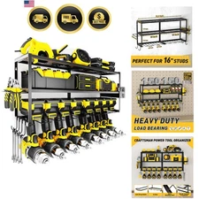 Tool Organizer Wall Mount Heavy Duty Metal Storage Rack for Garage Workshop