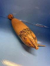 Vintage Wood Carved Fish Guiro Instrument