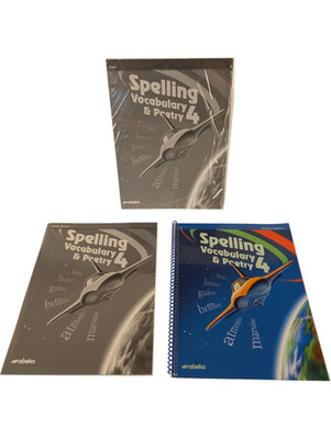 Abeka Spelling Vocabulary & Poetry 4 Homeschool Lot 3 Books Teacher Tests