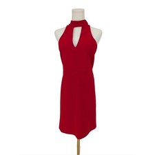 Nadine Milano Red Lace Open Back Cocktail Dress | Size 8 | Red Evening Dress