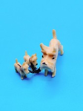 Vintage Scottie Terrier Dog W/ 2 Puppies on Chains, Celluloid /Japan