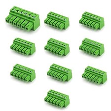 10 PCS 6 Pin 3.5mm Pitch PCB Screw Terminal Block Connector, Male Plug for 28...