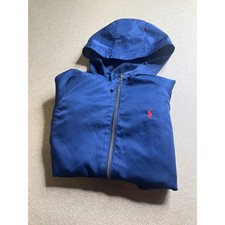 Polo Ralph Lauren Kids Navy Blue Hooded Windbreaker Jacket Red Pony Size 4 4T