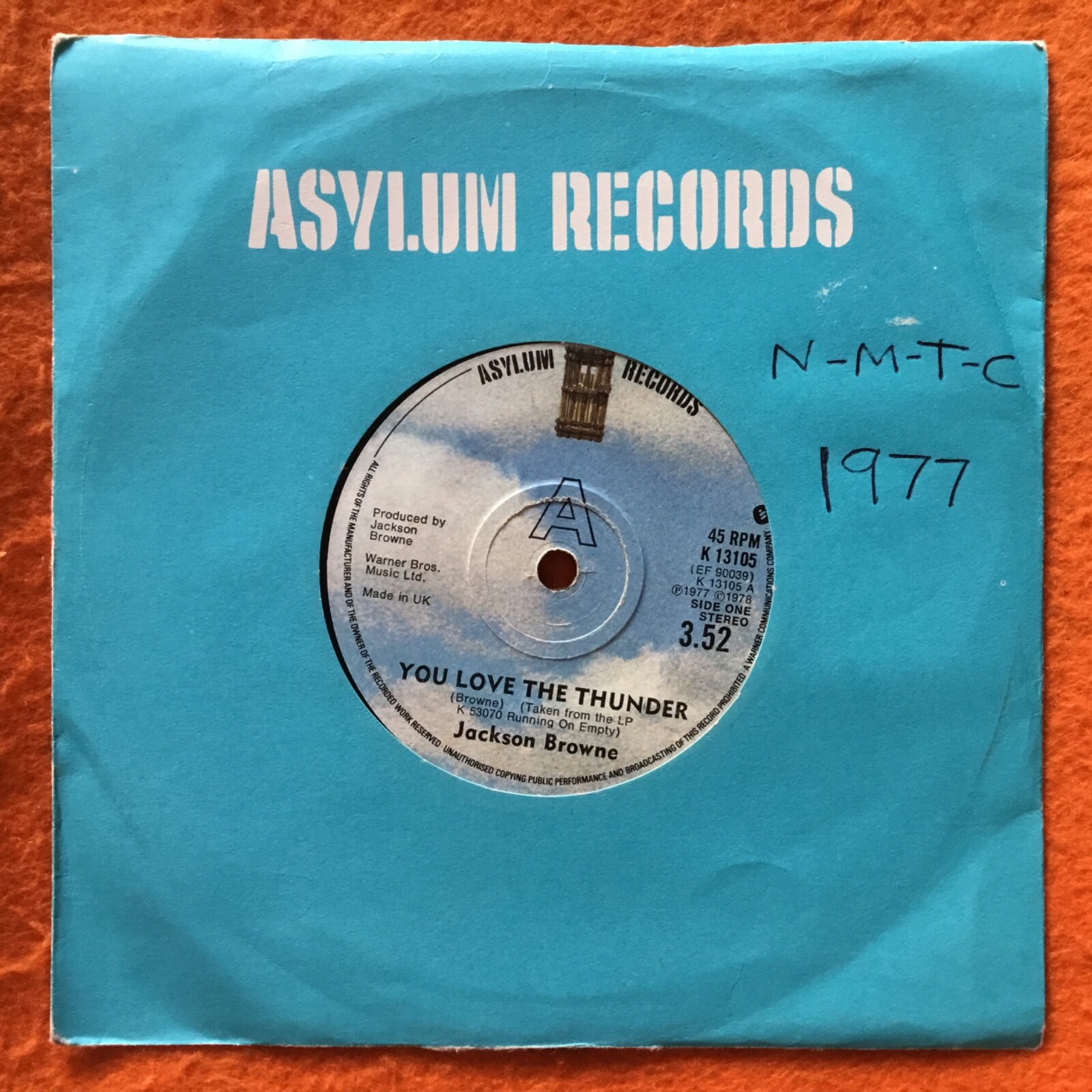 Jackson Browne You Love The Thunder Asylum Records 7” 1978 eBay