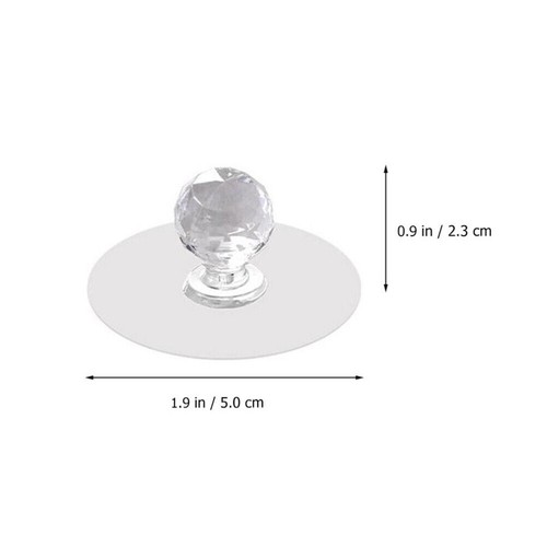Set of 4 For Crystal Cabinet Door Handles Stick On Acrylic Knobs (67 characters) - Picture 8 of 12