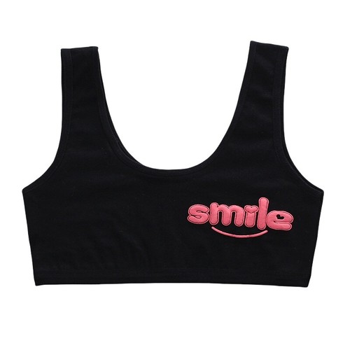 2 Pack Bra Girl Cotton Sport 7-14 Years Crop Underwear Letter Racerback Training - Picture 12 of 15