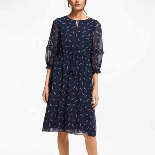 Boden | Womens Iona Midi Dress Sheer Navy Blue Sh… - image 1