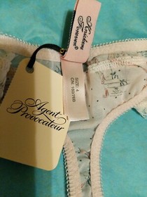Nwot Agent Provocateur Satin Luxury Lightweight Chiffon Thong Panties Size Large