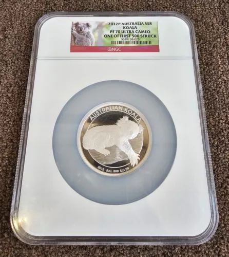 NGC PF70 2012P Australia Koala One of First 500 Struck 5 oz .999 Fine Silver