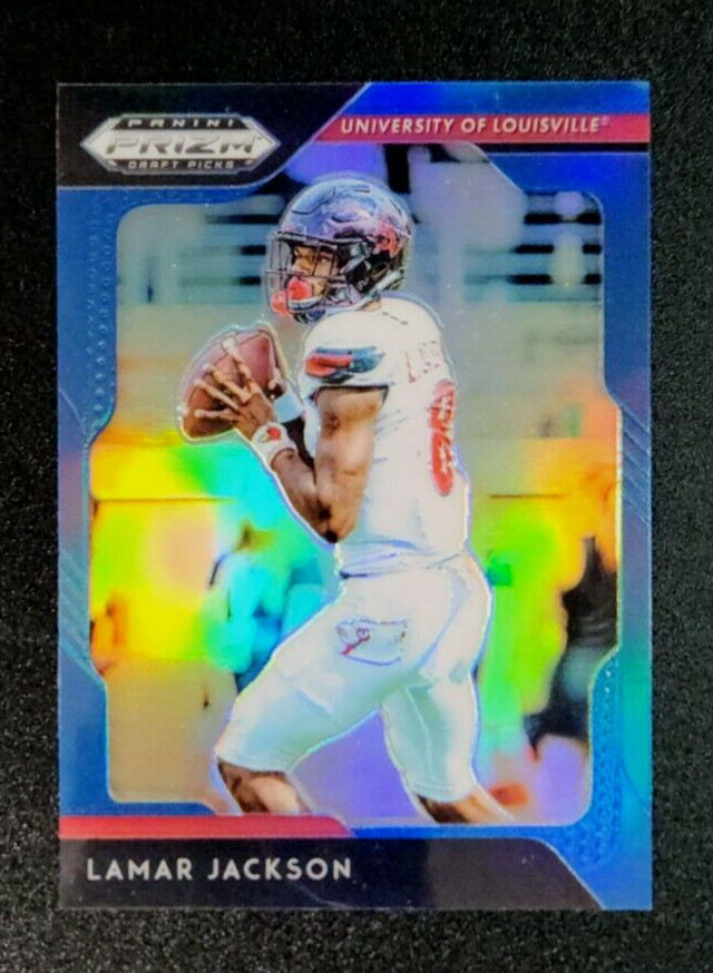 2019 Panini Prizm Draft Picks Lamar Jackson Blue Prizm #60 Ravens Louisville