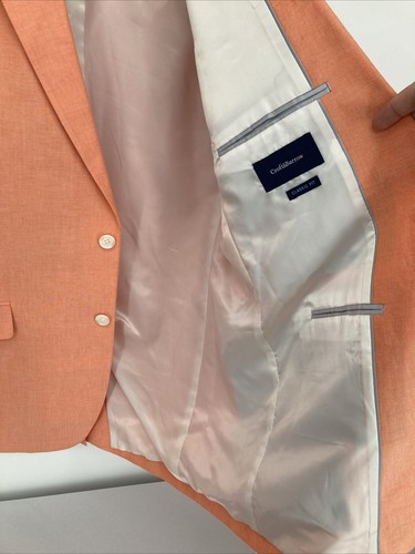 Croft & Barrow Cotton Blazer Mens 42L Peach Orange Sport Coat Spring Jacket - Picture 7 of 10