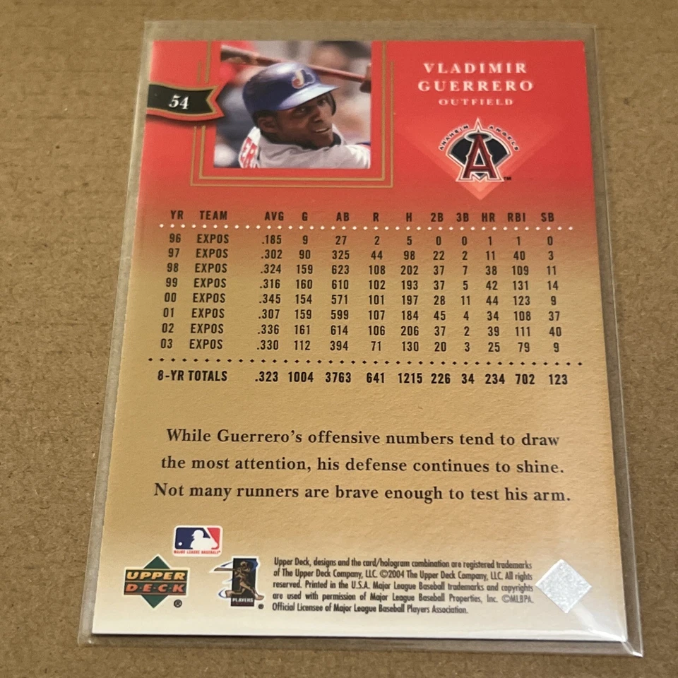 2004 Upper Deck Diamond Collection All-Star Lineup #54 Vladimir Guerrero Angels - Image 2 of 2