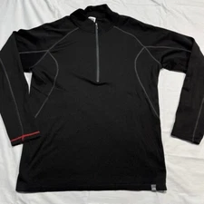 The North Face Base Layer Mens Large Black 1/4 Zip Stretch Performance Vintage