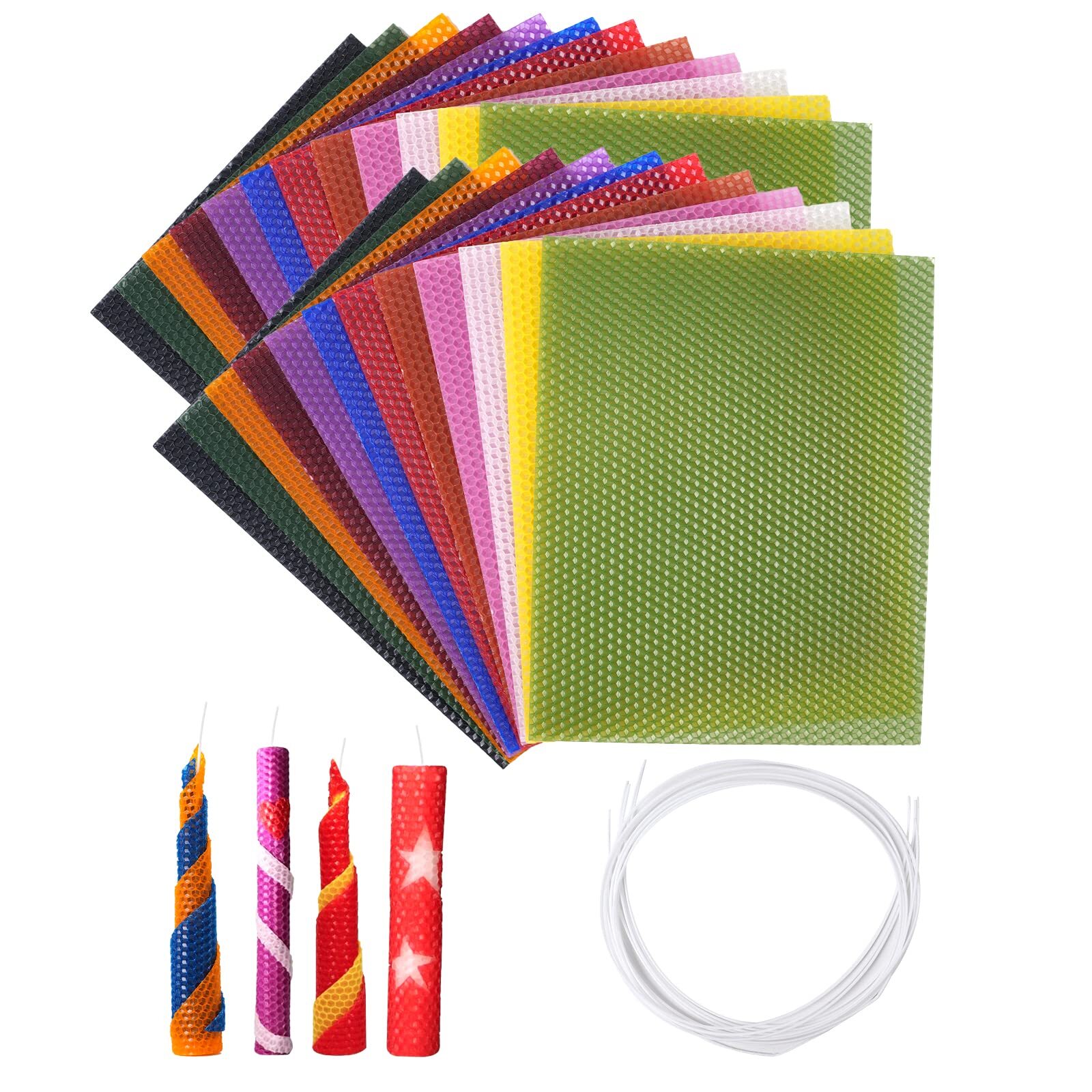 Beeswax Candle Making Kit for Kids - 24 Pack 10x8 Inch Beesw