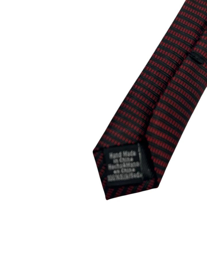 Corbata para hombre Ben Sherman 100 % seda - patrón rojo/negro - 2,75" de ancho S4 Foto 3 de 4