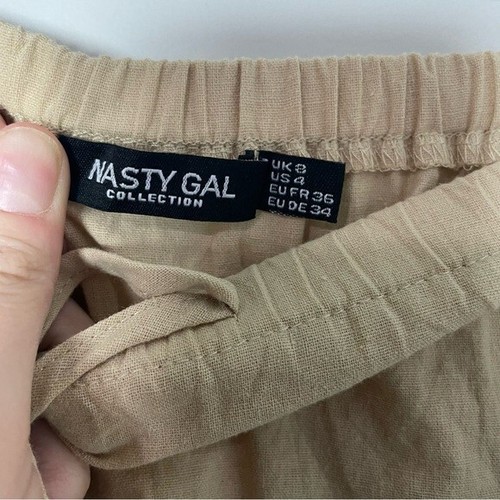 Nasty Gal Women's Size:4 Tan Elastic Waist Tiered Maxi Skirt Cottagecore Boho - Picture 3 of 7