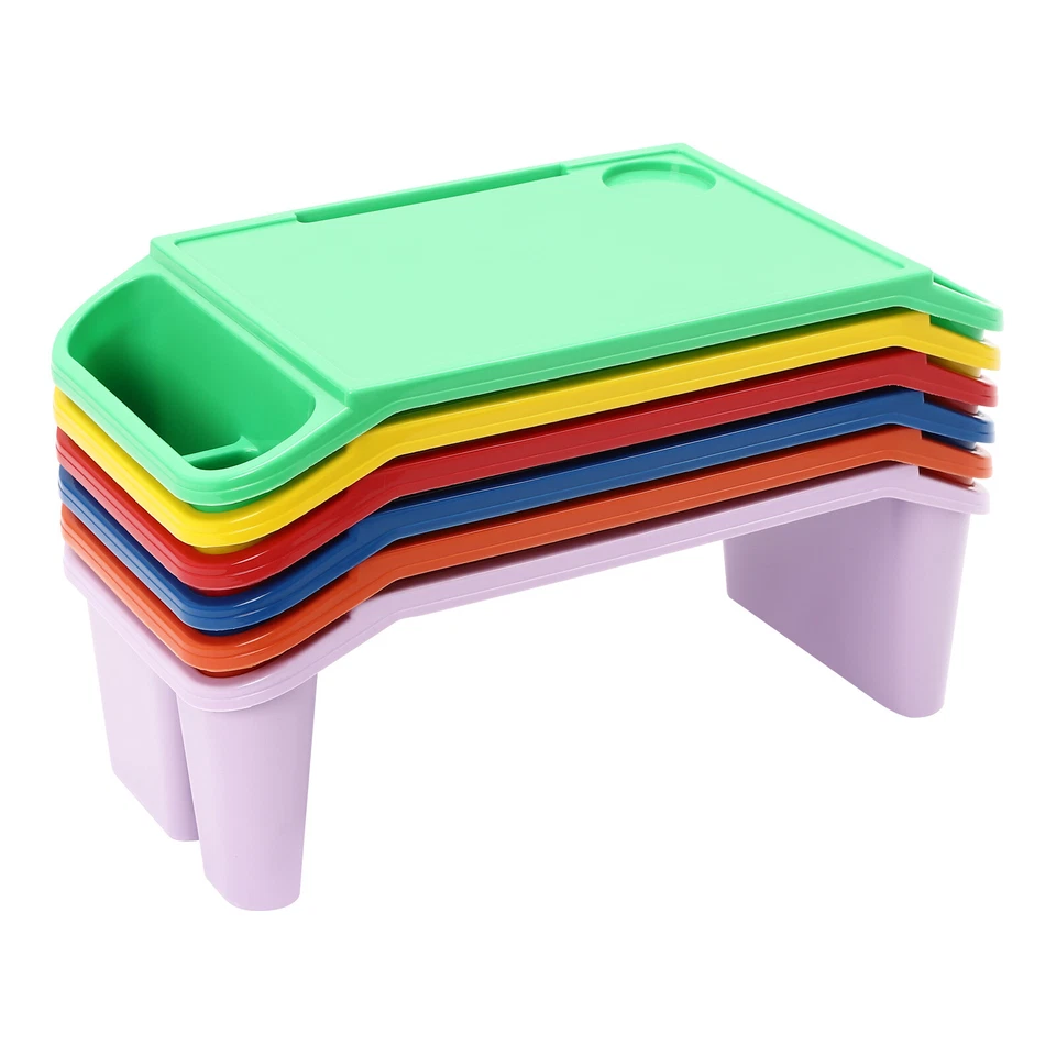 6 Pcs Kids Lap Desk Rectangular Desk Tray for Writing Eating Game Classroom - Image 4 of 4