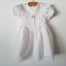 Vintage K.L.L. Girl 5 Dress Pleated Lace Detail USA White
