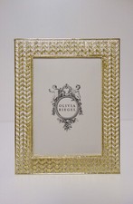 OLIVIA RIEGEL Crystal "Gold Stanton" 5x7 Photo Frame New in Box