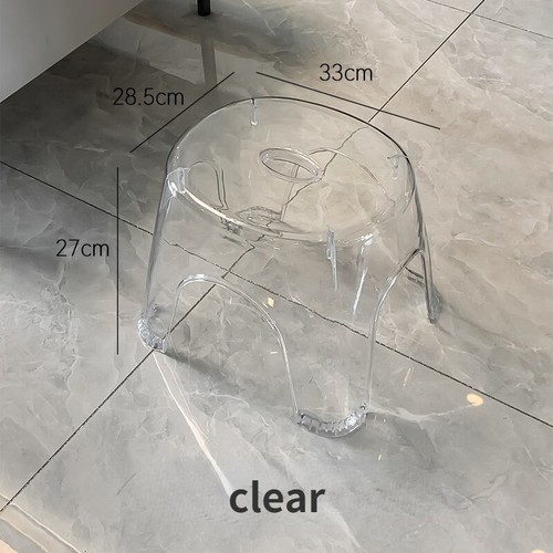 Acrylic Small Shoe Bench Transparent Bathroom Plastic Step Stool Modern Decors - Picture 9 of 10