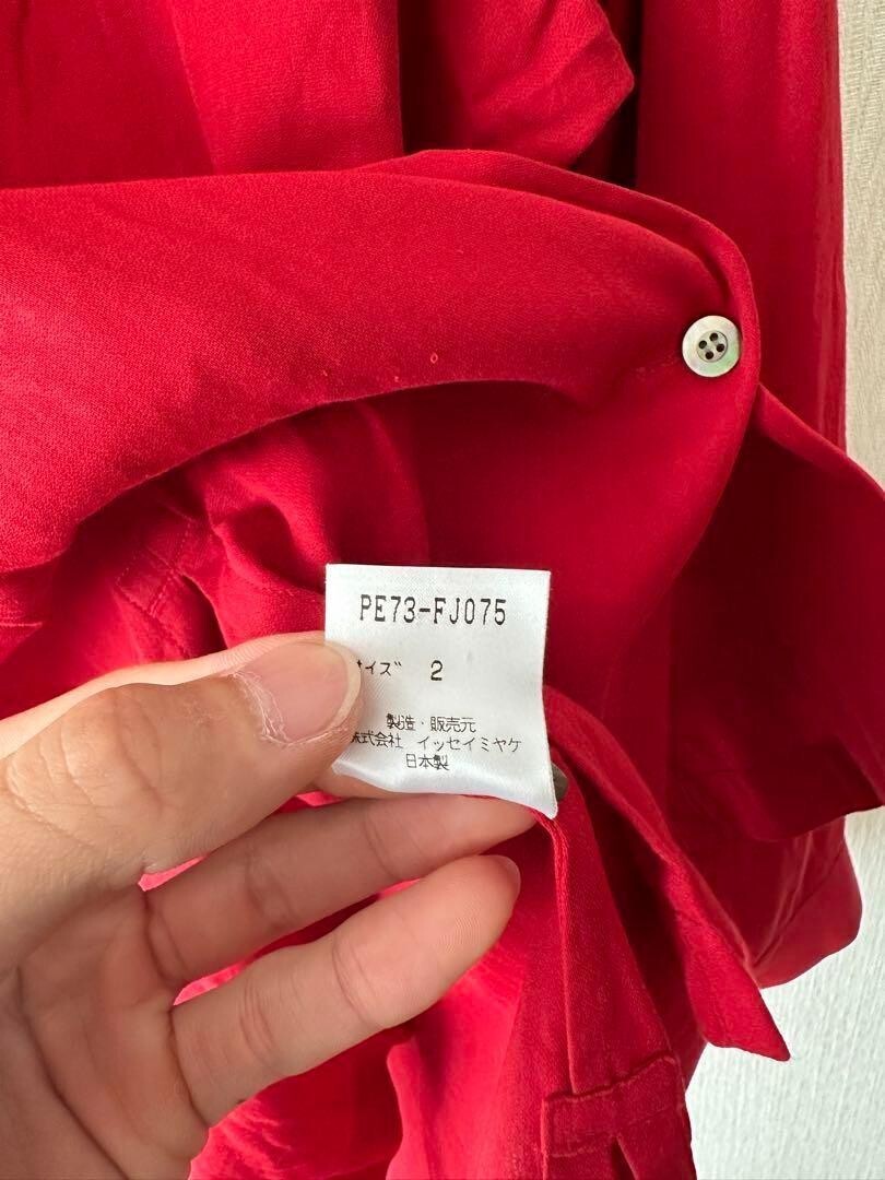 Issey Miyake] Issey Miyake 97AW Red L/S Shirt used clothing Japan  