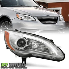 For 2011-2014 Chrysler 200 w/LED DRL Chrome Projector Headlight Passenger Right