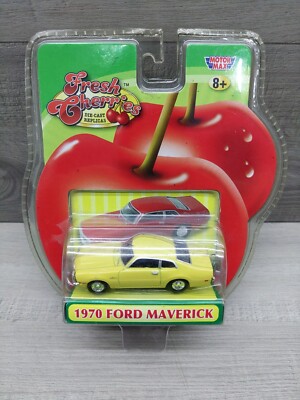 Motor Max Fresh Cherries 1970 FORD MAVERICK Yellow 1:64 Diecast Car NIB