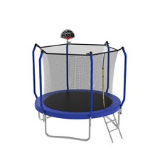 8FT Indoor Trampoline for Kids with Enclosure Net Outdoor Bouncing Jumping