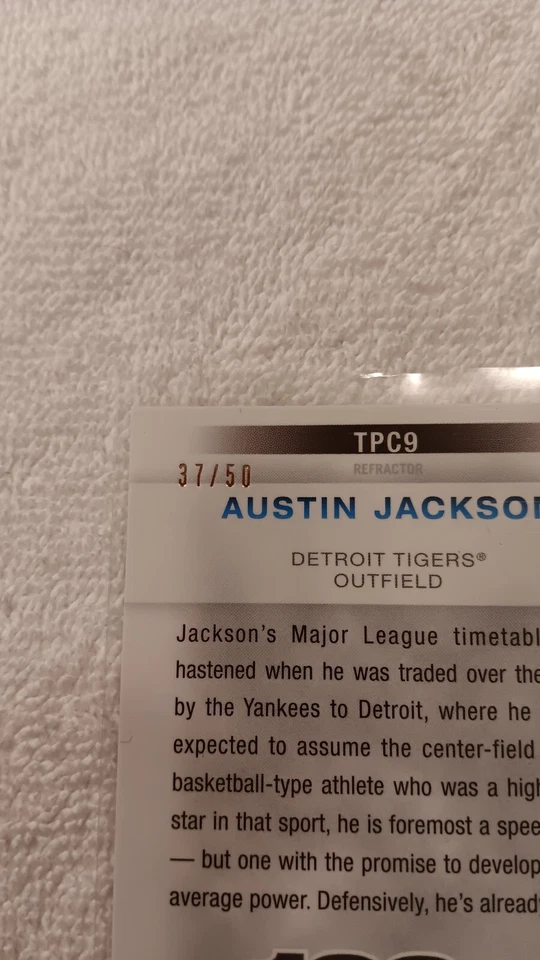 Bowman Chrome Topps 100 Prospects Refractor 2010 # 37 de 50 Austin Jackson #TPC9 Foto 3 de 3