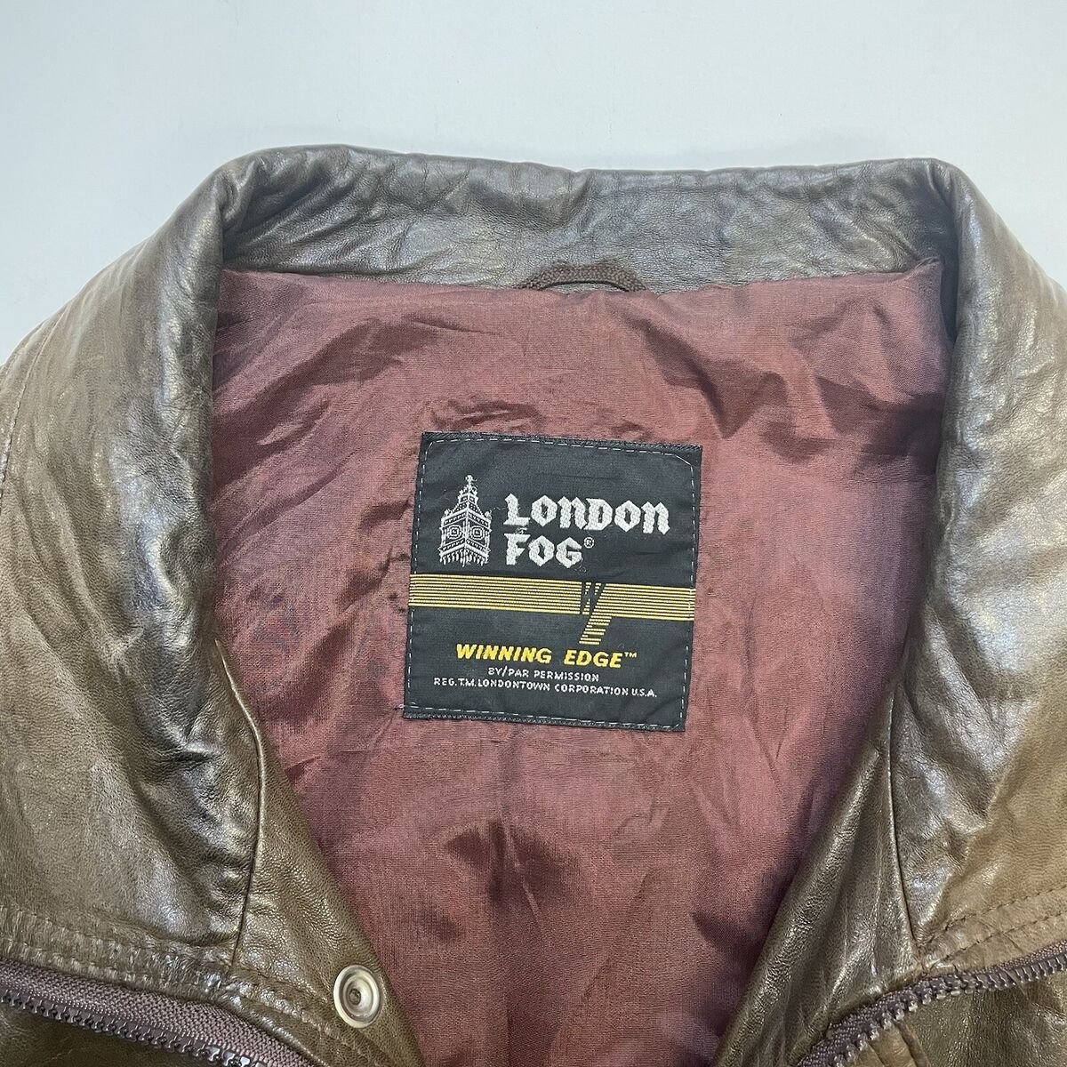 Vintage London Fog Leather Bomber Jacket Size Large Brown | eBay Vintage London Fog Leather Bomber Jacket Size Large Brown | eBay