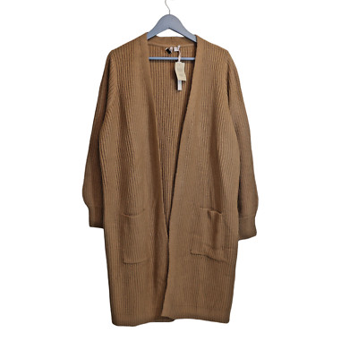Damen klobig Volumenärmel Fischer gerippt Cardigan Pullover Übergröße Tops A35