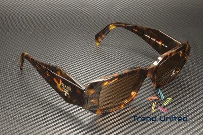 prada pr 17ws women's tortoiseshell square sunglasses brown