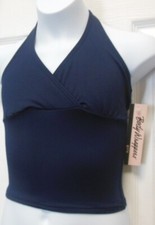 Halter top Dance Body Wrappers Navy Blue GIRLS SZS Microfiber Wrap front