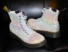 EUC Dr MARTENS PASCAL JUNIOR Lace-Up Ankle Boots Iridescent Leather Size 4