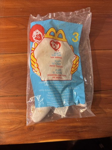 2000 McDonald's Happy Meal Toy Ty Teenie Beanie Babies - #3 Flip The Cat Sealed