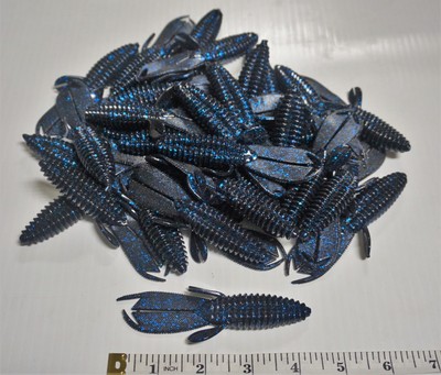 35-4 1//4/" River Bug Plastic Bass Fishing Bait//Lures Green Pumpkin RBG198