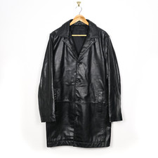 Jeff Banks Black real Leather Jacket/Coat mens Medium chest 40
