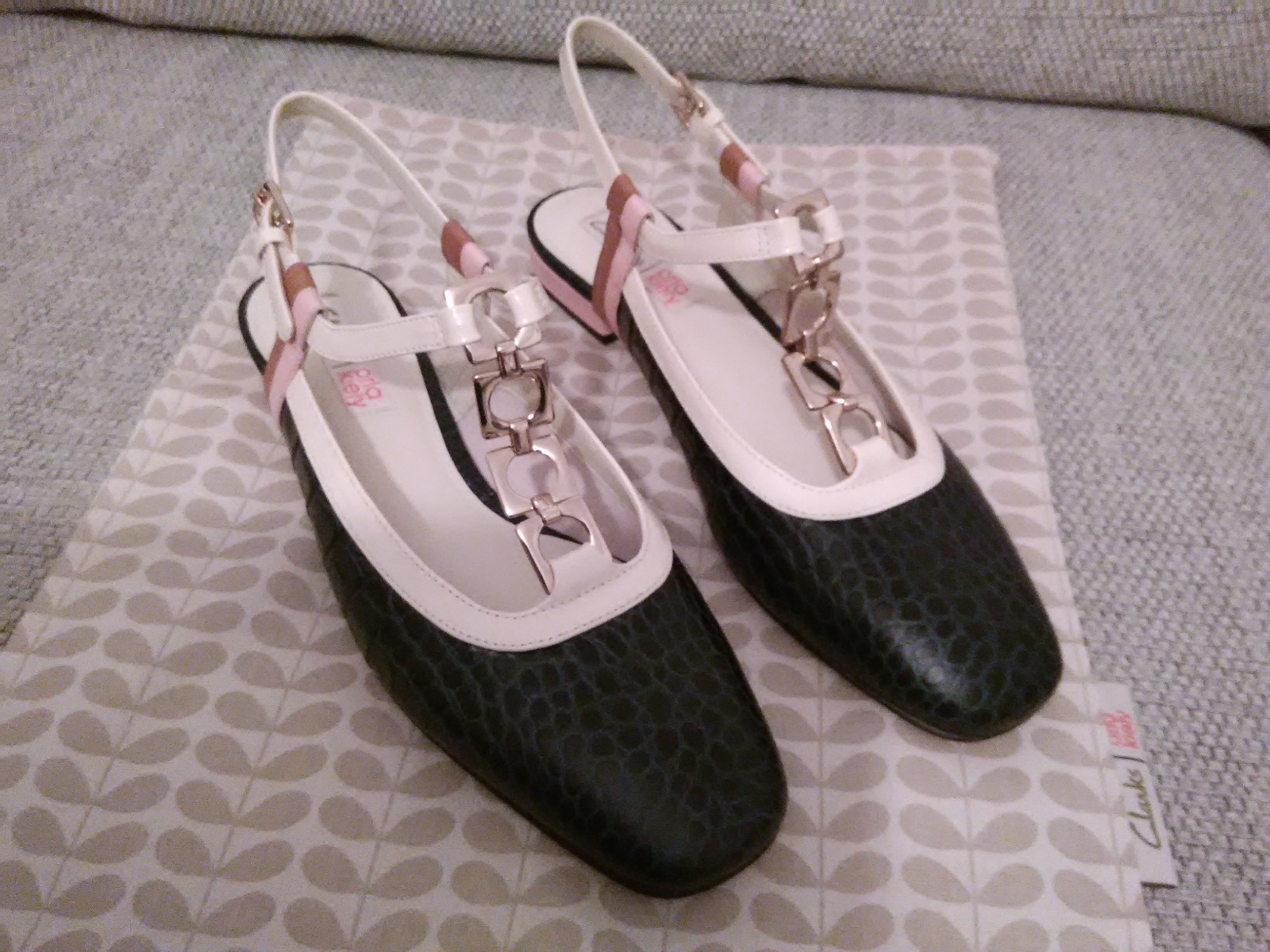 Zapatos De De De Cuero Orla Kiely Clark's, Barbara Azul Marino, UK 6.5, EUR 40, Retro fb0b48 Zapatos De De De Cuero Orla Kiely Clark's, Barbara Azul Marino, UK 6.5, EUR 40, Retro fb0b48