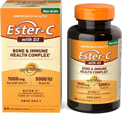 American Health EsterC with D3 Bone Immune Complex Vegetarian Tablets 24Hour... 