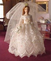 Dolls House Miniature Porcelain Doll 1/12 Accessory. Grace Bride Dolls House Miniature Porcelain Doll 1/12 Accessory. Grace Bride