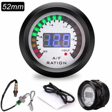 2" 52mm LED Digital Racing Air Fuel Ratio Gauge With Narrowband O2 Oxygen Sensor