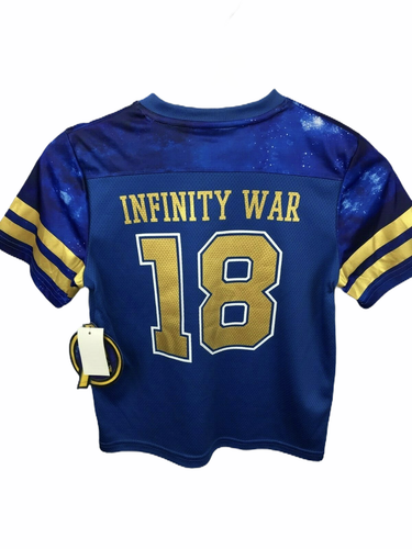 Marvel Avengers Infinity War T Shirt Jersey Blue Yellow Gold Groot, Rocket Quil - Picture 7 of 7